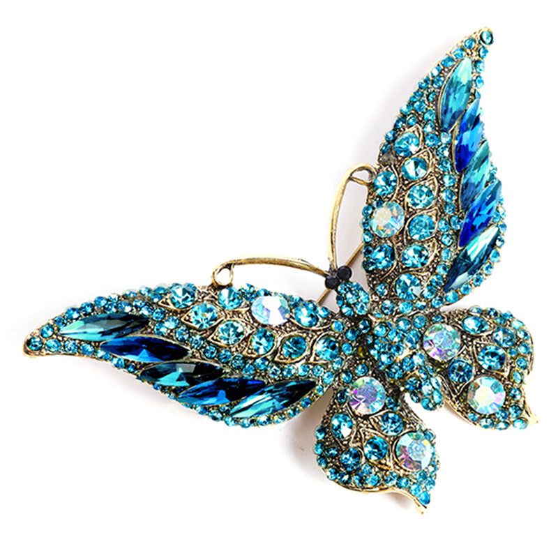 Ghim Cài Áo Hình Bướm Đinh Kẹp Pha Lê Sang Trọng Cho Dự Tiệc Cho Nữ Tiệc Rhinestone Pins