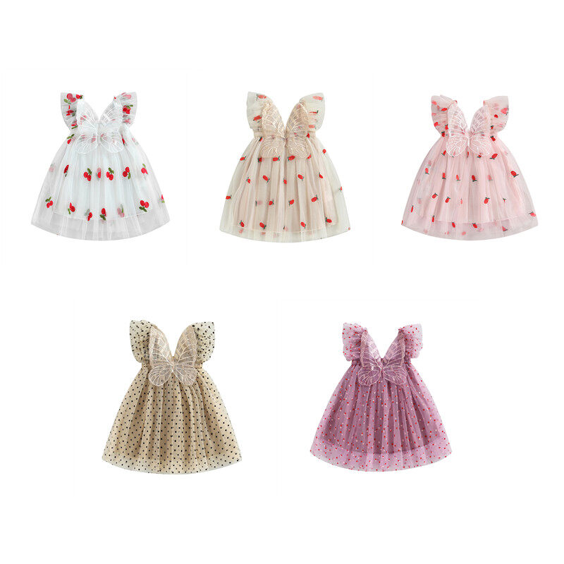 Trẻ Em Cô Gái váy vải tuyn Đầm công chúa Giản Dị Váy cánh bướm quần áo mùa