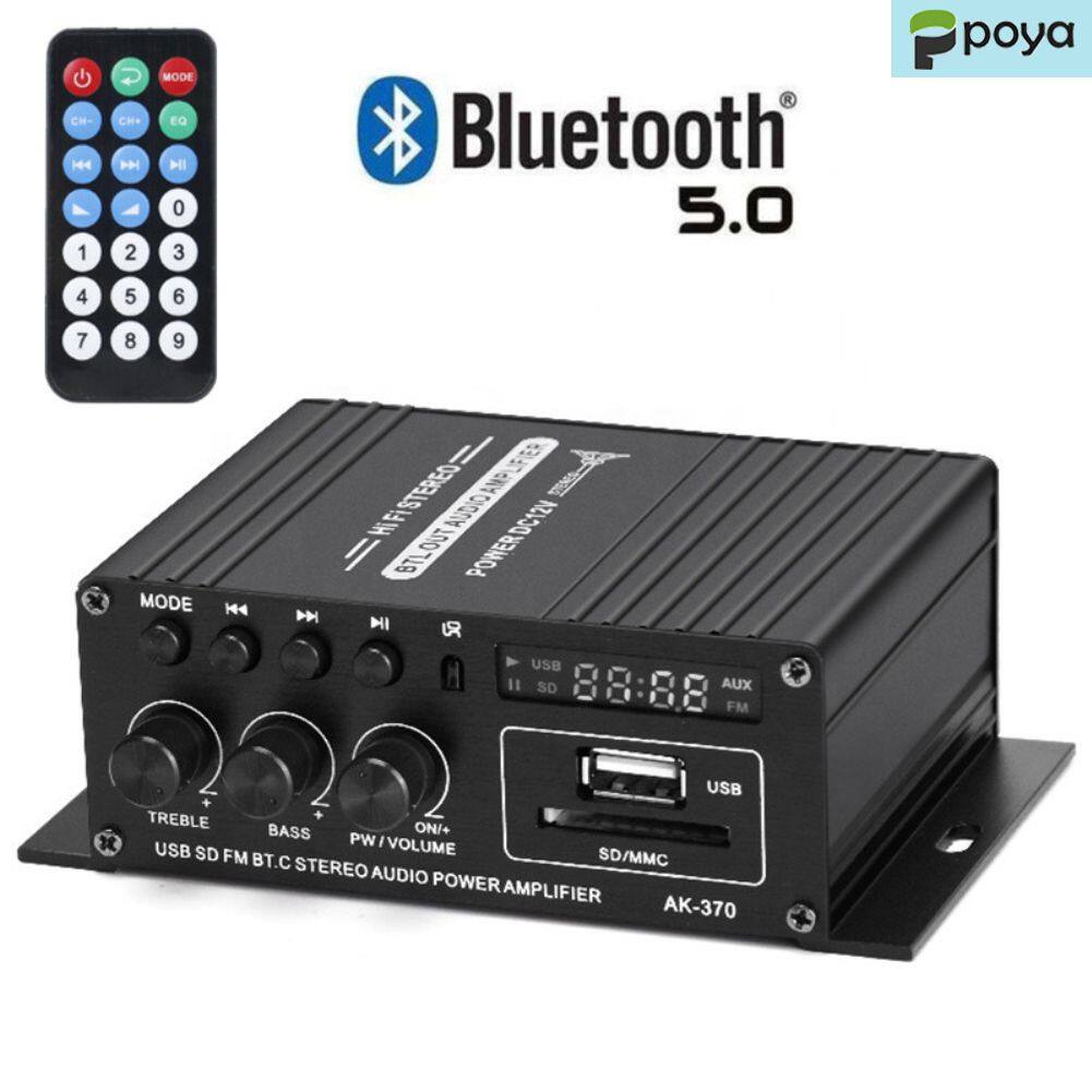 Poya bộ khuếch đại công suất ak380/ak370/ak170 bộ khuếch đại âm thanh rạp hát tại nhà bộ khuếch đại bluetooth class d 2 kênh đầu vào usb/sd aux bộ khuếch đại công suất âm thanh bluetooth kỹ thuật số hifi mini