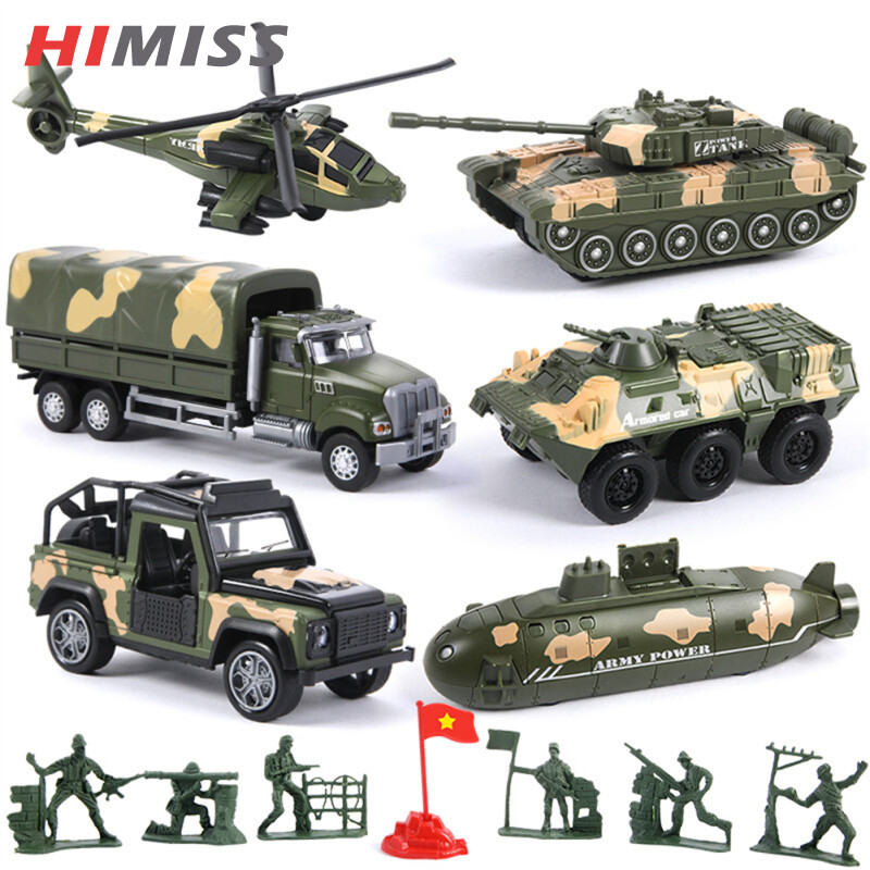 HIMISS RC 1:52 Simulation Military Tank Pull-back Armored Car Airplane Model With 6pcs Figure Doll For Children Gifts ราคา 115 บาท*ส่งฟรี
