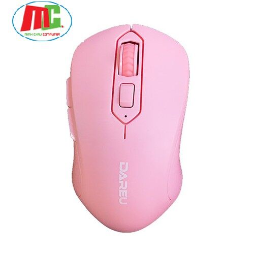 Chuột không dây dareu lm115 màu hồng - hàng bảo hành 24 tháng