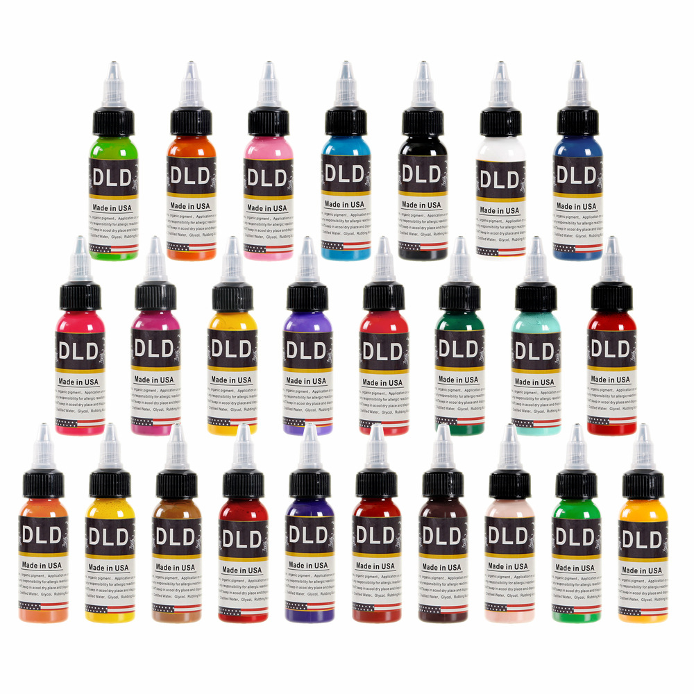 Bộ Mực Xăm DLD 25 Màu 15Ml/Lọ Bột Màu Trang Điểm Vĩnh Viễn Chuyên Nghiệp Để Vẽ Cơ Thể Đồ Dùng Xăm Nghệ Thuật Trang Điểm Mới