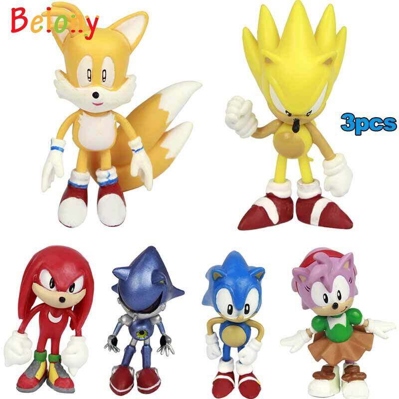 Belony 3pcs 6pcs Set Toys Sonic the Hedgehog Amy Tails Mephiles Knuckles