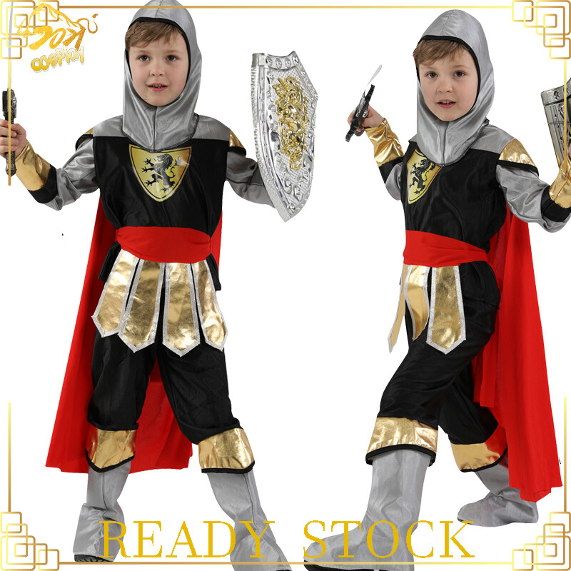 Halloween trang phục, trang phục hiệp sĩ chiến binh hoàng gia tiệc hóa trang cho trẻ em bộ đồ trẻ em lính bé trai, ăn mặc