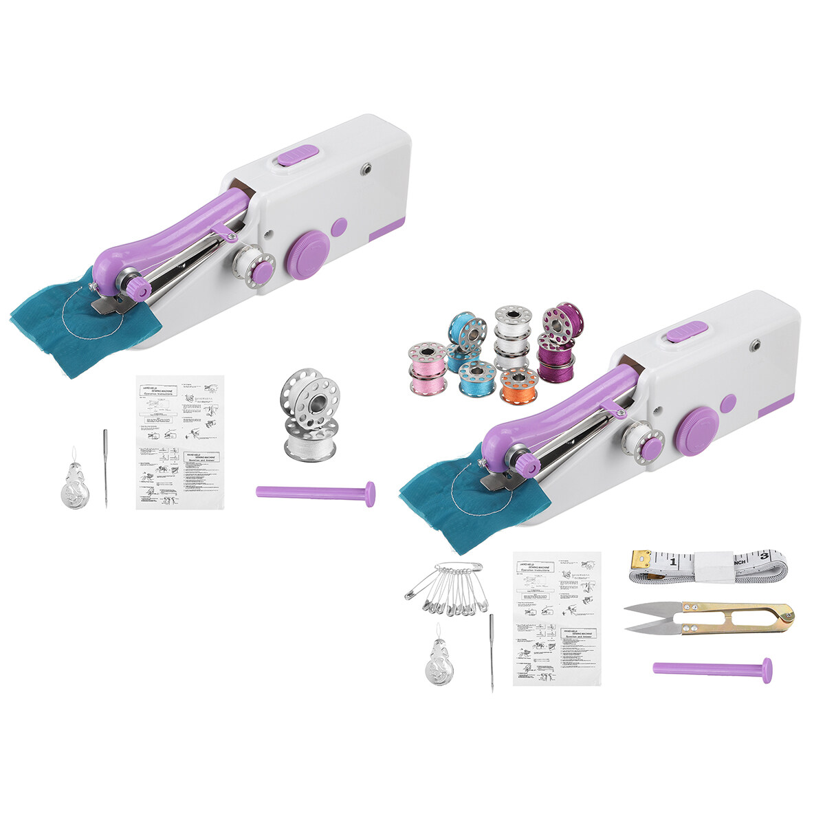 Generic Handheld Cordless Sewing Machines Kit Stitch Sew Needlework For Clothes Fabrics No