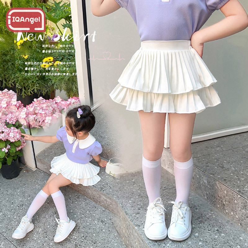 IQANGEL Girls Cake Dress White Skirt Princess Style Children's Puffy Skirt ราคา  205 บาท*ส่งฟรี