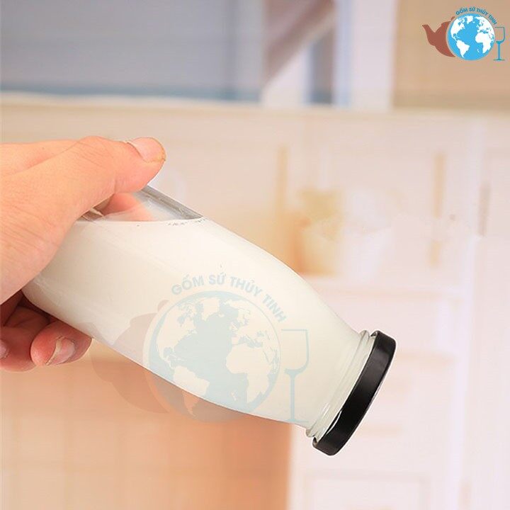 Chai thủy tinh đựng sữa 200ml nắp thiếc