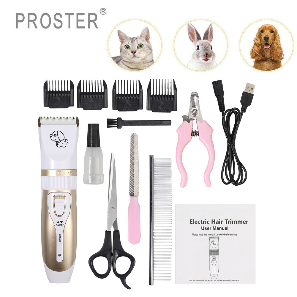 Proster Pet Dog Clipper chải chuốt tông đơ động vật tóc chuyên nghiệp Cat Cutter Máy cạo râu điện Kit