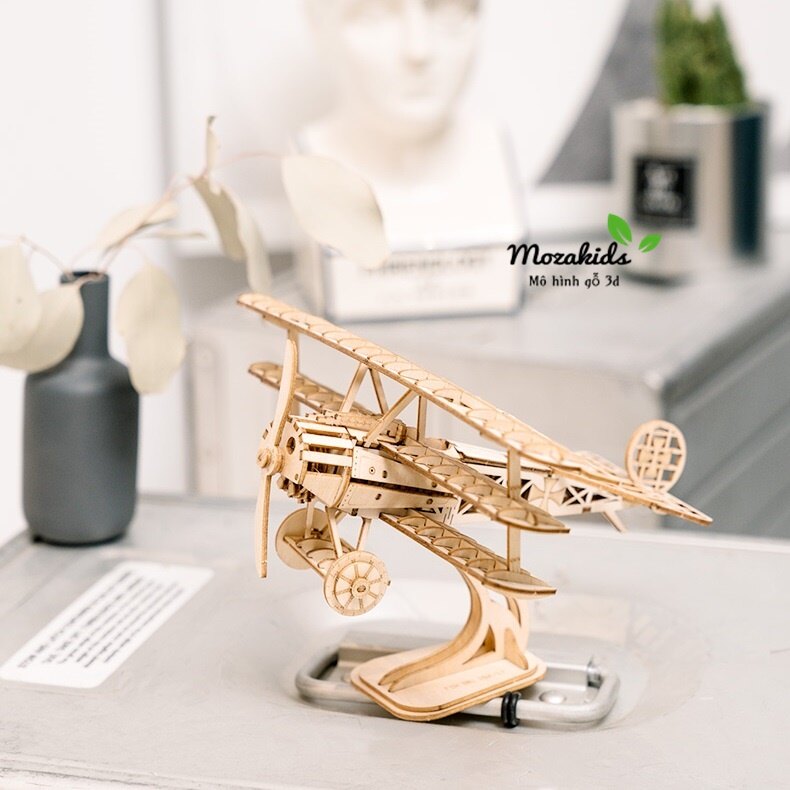 Đồ chơi lắp ráp gỗ 3d mô hình máy bay robotime bi plane tg301