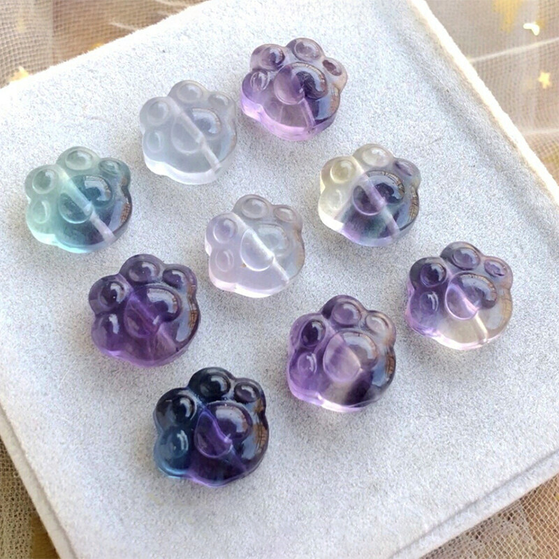 Vòng Tay Móng Vuốt Fluorite Tự Nhiên Cho Mèo Con Phụ Kiện Trang Sức, Phụ Kiện Tự Làm Dễ Thương Và Tinh Tế Pha Lê Trang Sức Nhỏ Đá Chuyển Nhượng May Mắn Đục Lỗ Giao Hàng Ngẫu Nhiên Móng Vuốt Mèo Dễ Thương （ Giao Hàng Ngẫu Nhiên ）