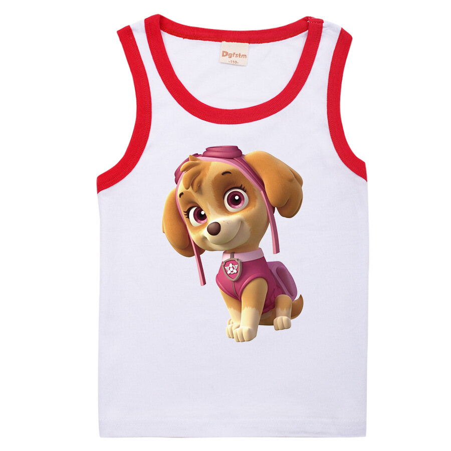 PAW Patrol Boys Tank Tops Girls Summer Sleeveless T-shirt Summer New Girls Summer Cotton Tops Children's Vests 8274 Kids Clothing Cotton Casual Tops - 7