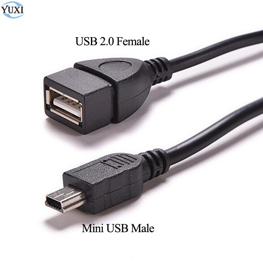 YuXi Cáp Chuyển Đổi Máy Chủ OTG Mini 5 Chân USB Đực Sang USB 2.0 Loại A Cái Cáp OTG Cho Điện Thoại Di Động Máy Ảnh MP3 MP4