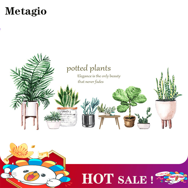 【HOT】Metagio Lớn Trồng Trong Chậu Mọng Nước Lá Cây Xương Rồng Nhãn Dán Tường Trang Trí Đối Với Trang Chủ