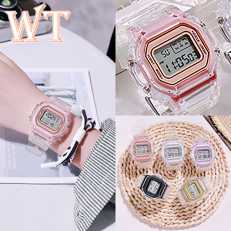 Đồng Hồ Đeo Tay Trẻ Em WT Cho Lịch Dạ Quang Casio Đồng Hồ Chống Thấm Nước Nam Nữ Sinh Viên LED Đồng Hồ Đeo Tay Trẻ Em Điện Tử