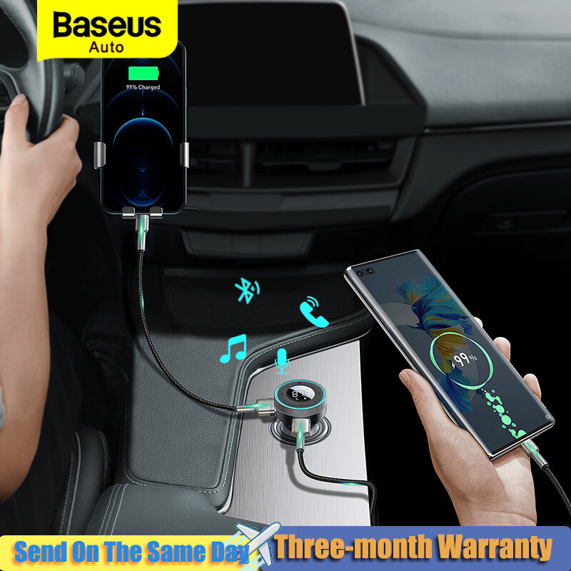 Baseus bộ sạc xe hơi máy phát sóng fm mp3 không dây bộ điều chế radio fm bluetooth 5.0 bộ chuyển đổi usb máy phát mp3 gọi điện thoại rảnh tay thông dụng cho xe hơi xe tải