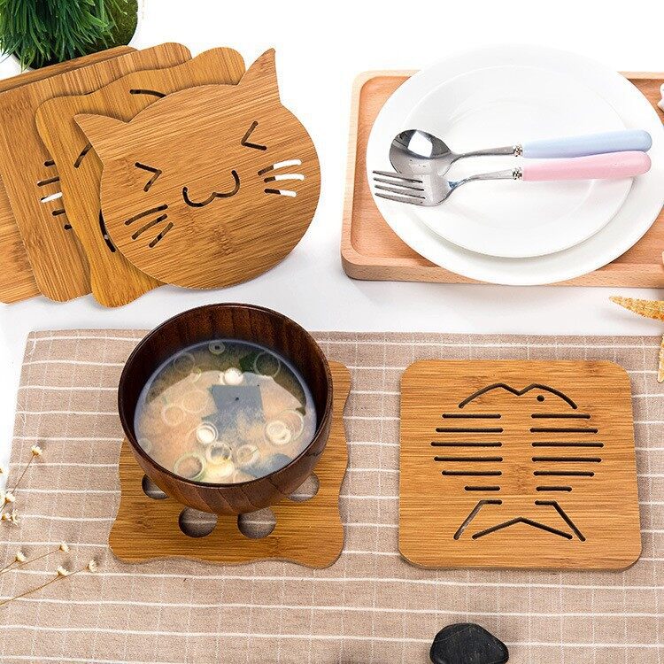 Miếng gỗ lót nồi thú vị décor