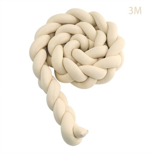 2M/3M เบาะรองนุ่มเด็กถักกันชน Knotted Plush ตกแต่งป้องกันเนอสเซอรี่ของขวัญหมอนสำหรับทารกแรกเกิด