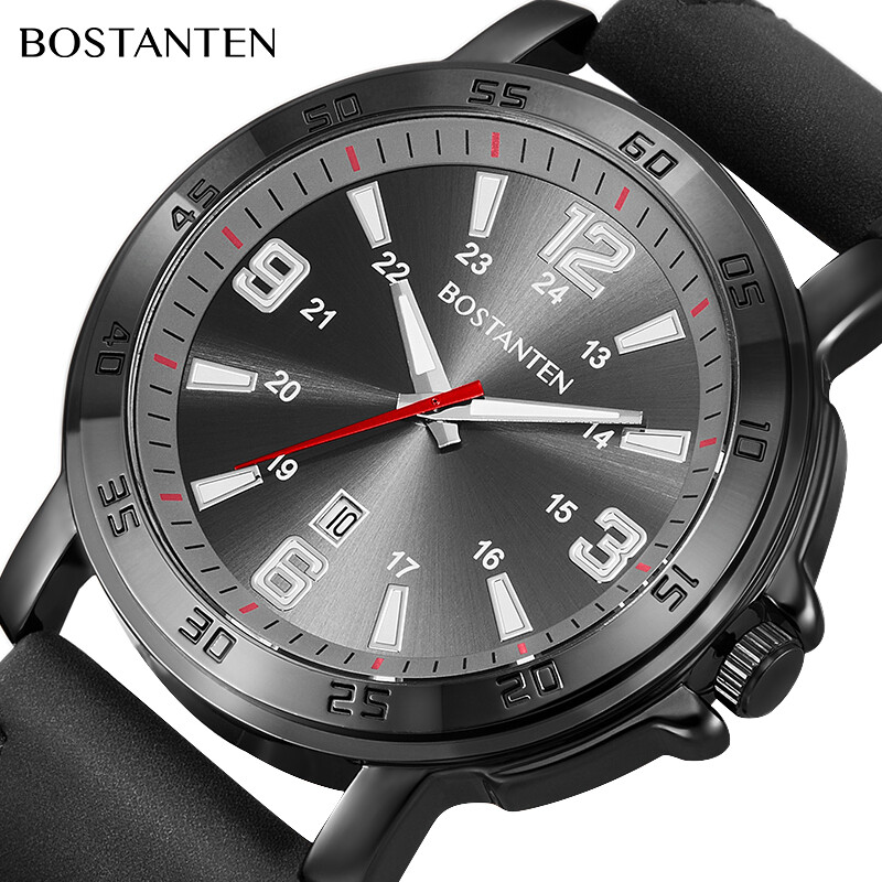 Đồng Hồ Nam Bostanten, Đồng Hồ Thạch Anh 2021, Thời Trang PU Da Bình Thường Đồng Hồ Chống Thấm Nước Có Hộp-2042K