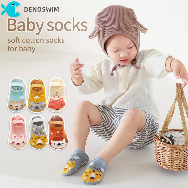 Denoswim 0-12M Cartoon Baby Boys Girls Animal Baby Floor Socks Summer Soft