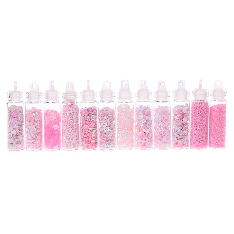 12 Chai/Bộ Làm Móng Tay Sequins DIY Làm Đẹp Móng Tay Làm Đầy Công Cụ Đa Chức Năng Móng Nghệ Thuật Bột Nhũ Trang Điểm Mắt Vỏ Điện Thoại Trang Trí Nhựa Epoxy Thủ Công Làm Bằng Tay