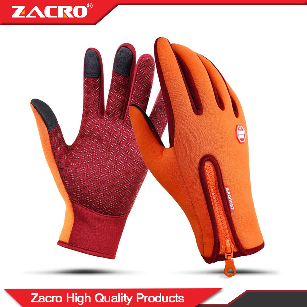 Zacro Không Thấm Nước Mùa Đông găng tay đi xe đạp Xe Đạp Ấm Áp Màn Hình Cảm Ứng KÍN NGÓN Găng Tay Ngoài Trời Xe Đạp Trượt Tuyết lái mô-tô Câu Cá