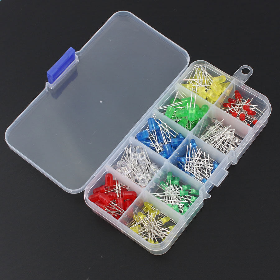 200 PCS LED Diode Assortment Kit - Red, Green, Blue, White