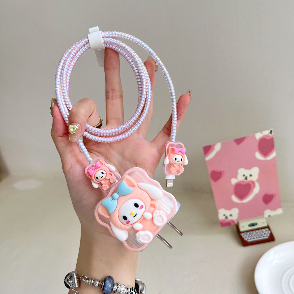Sanhe Sanrio Sạc Ốp bảo vệ cho iPhone 20w18w sạc đầu cáp dữ liệu trường hợp bảo vệ