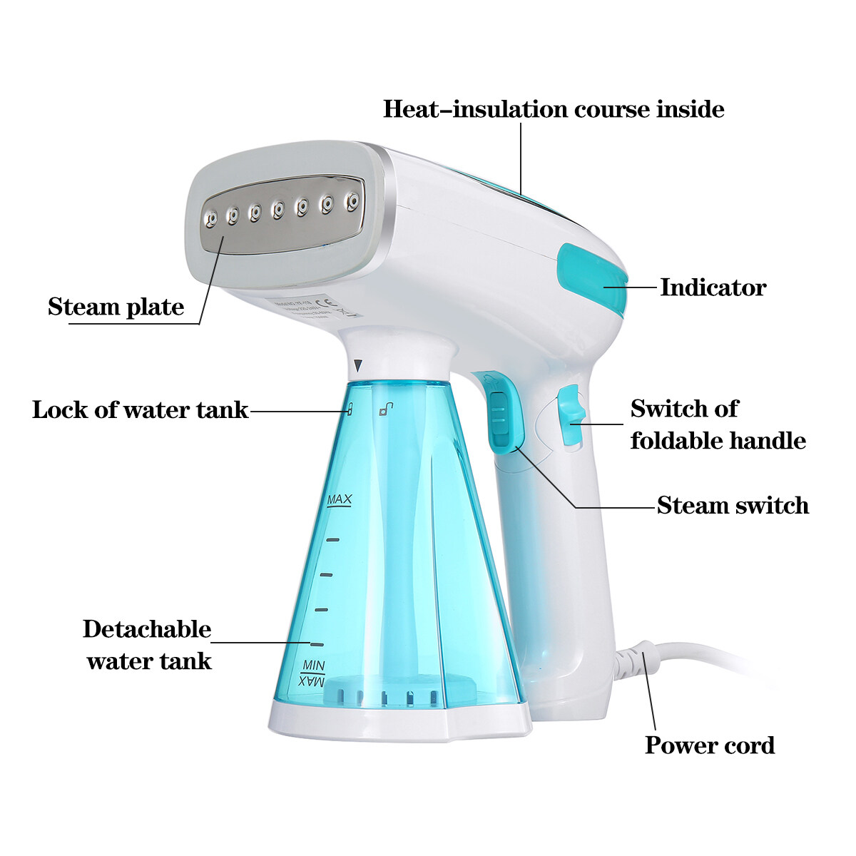 Generic 1500W Portable Handheld Steam Ironing Machine Garment Iron Steamer Fabric EU 220V
