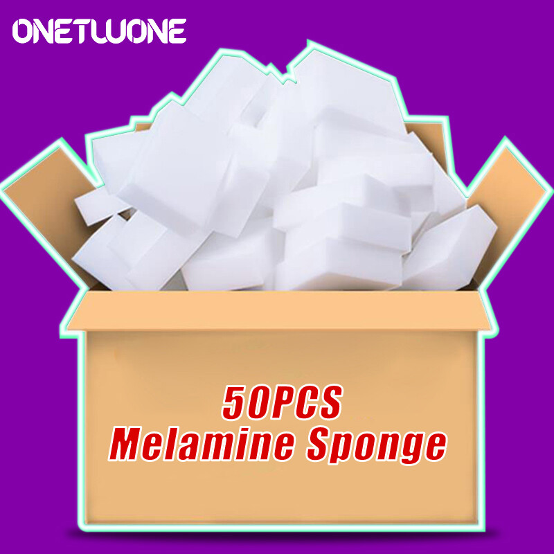 Onetwone 50 pieces Sponge Reusbale Dish Sponge for washing dishes Dishcloth Rag Bathroom Kitchen Cleaner Melamine Sponge Magic Sponge Cleaner Cleaning Sponge For Kitchen Bathroom Cleaning Tools Miracle Sponge ราคา 69 บาท*ส่งฟรี