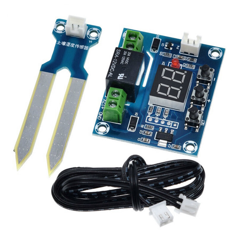 Xh-m214 Bộ điều chỉnh độ ẩm đất Mô-đun cảm biến 20-99% RH điều khiển tự động thủy lợi hệ thống máy tính mô-đun Màn hình hiển thị kỹ thuật số Đỏ