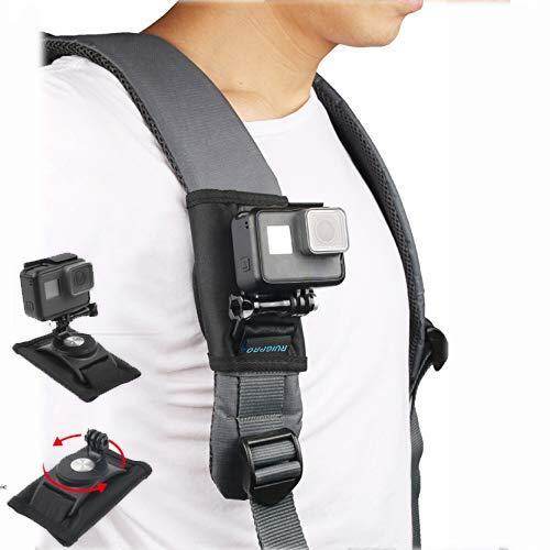 Dây đeo vai gắn máy quay phim GoPro Hero 8 7 6 5 4 3 + Xiaomi SJCAM có thể điều chỉnh xoay 360 độ màu đen