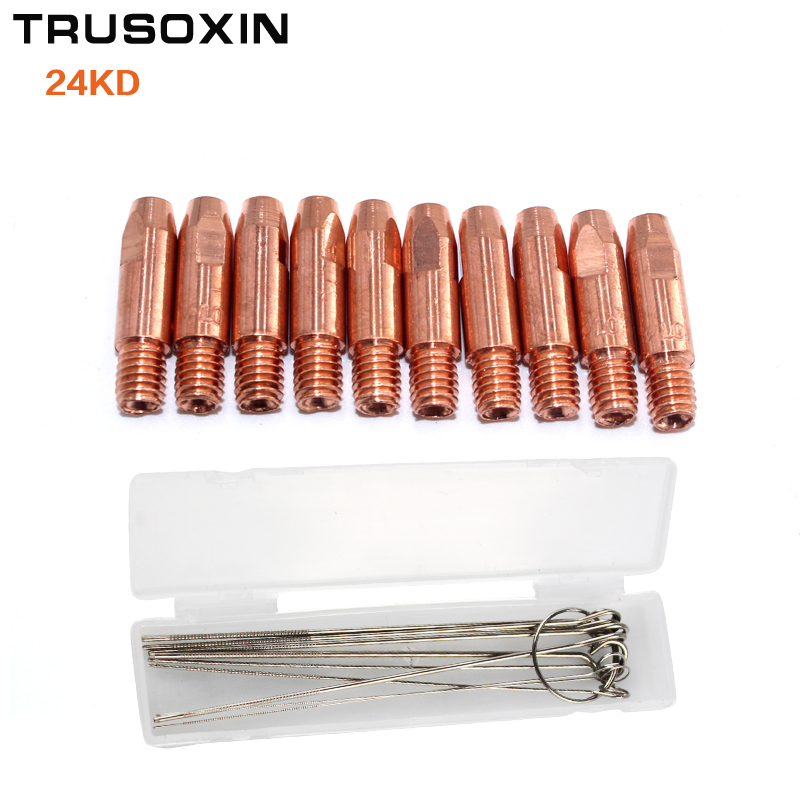 10 cái đầu mỏ hàn 24kd mag mig-máy hàn co2 mig mag/phụ kiện dụng cụ hàn 1 hộp đầu nạo vét