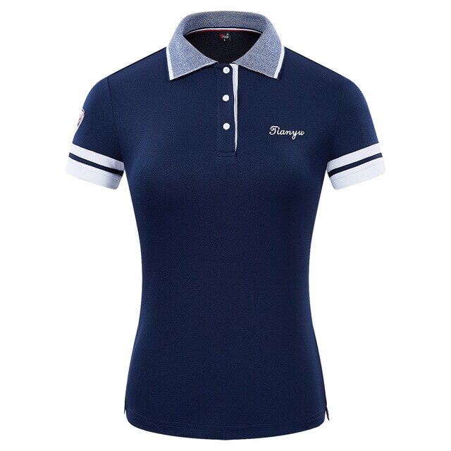 Fashion Top Polo Tshirt Golf Women Shirts Golf Clothing Short-sleeved Shirts Summer Outdoor Breathable Tops Quick-dry Slim Golf T-shirts ราคา 607 บาท*ส่งฟรี