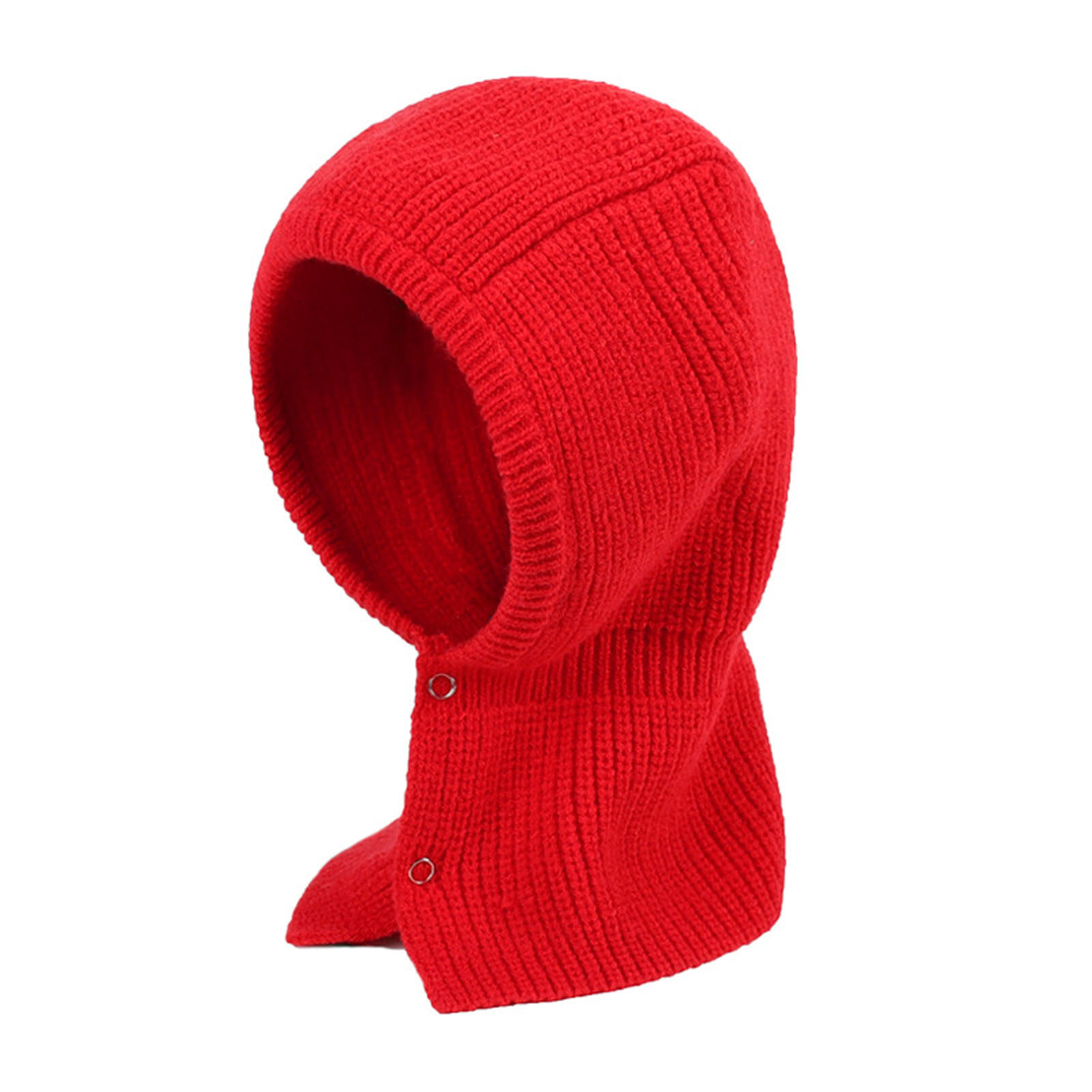 Solid Color Ear Protection Elastic Knitted Scarf Hat Unisex Buttons Knitted Warm Neck Collar Cap Fashion Accessories Chic Neck Collar