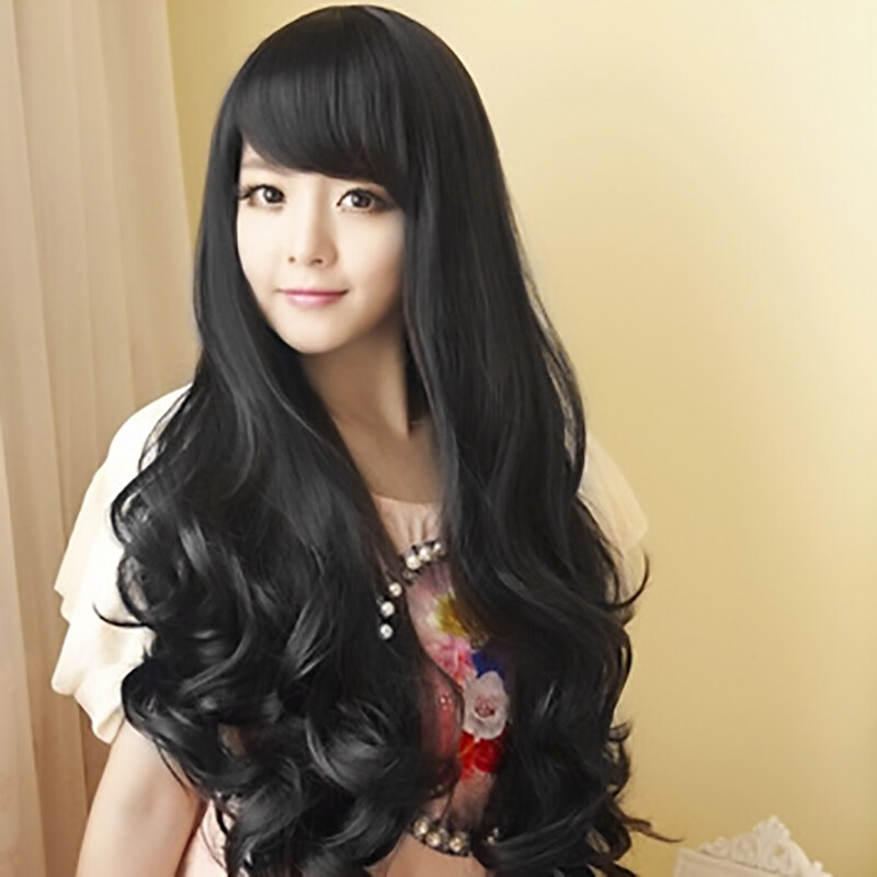 realistic black wig