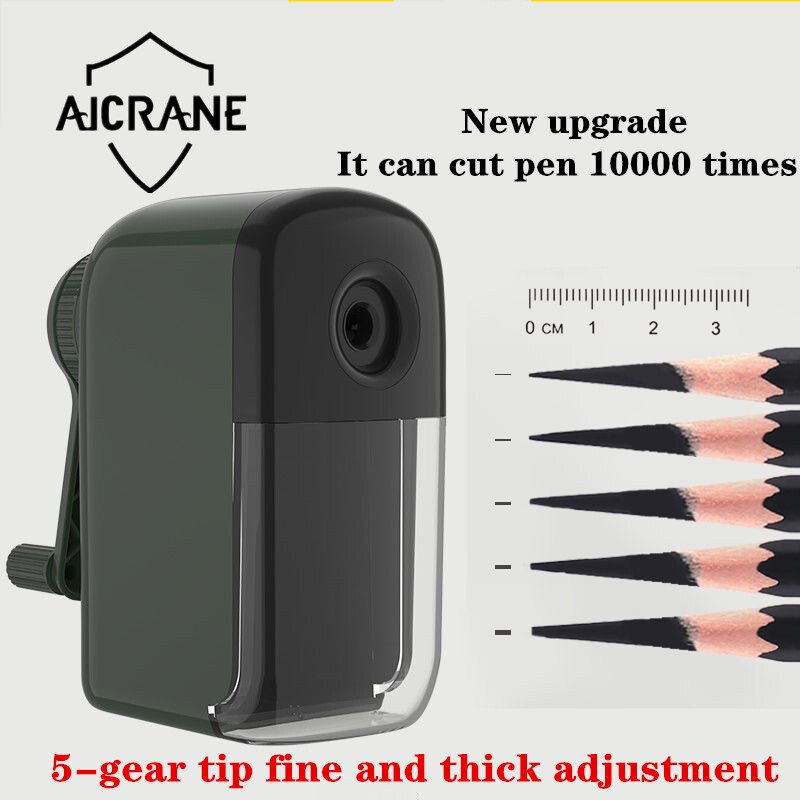 Aicrane dụng cụ mài bút chì tay quay nâng cấp mới bút chì phác thảo dụng cụ mài bút chì carbon dụng cụ mài cơ học văn phòng phẩm trường học