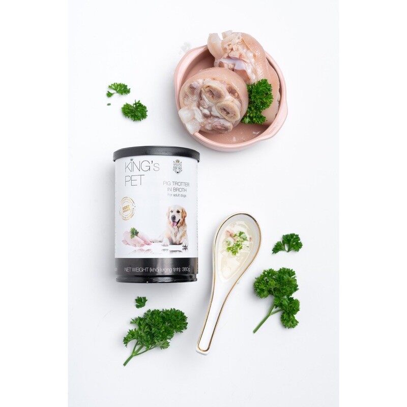 Thức Ăn Cho Chó Mèo Giò Heo Tươi Hầm Nước Dùng King’S Pet 380G