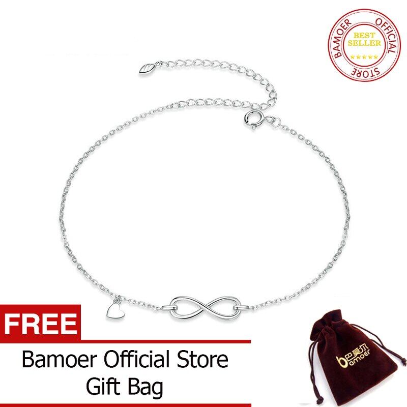 BAMOER Trang Sức Chân Chuỗi Vô Hạn Bằng Bạc Sterling 925 Thật Cho Nữ Vòng Chân Chống Dị Ứng Vòng Đeo Chân Trang Sức Mùa Hè SCT019