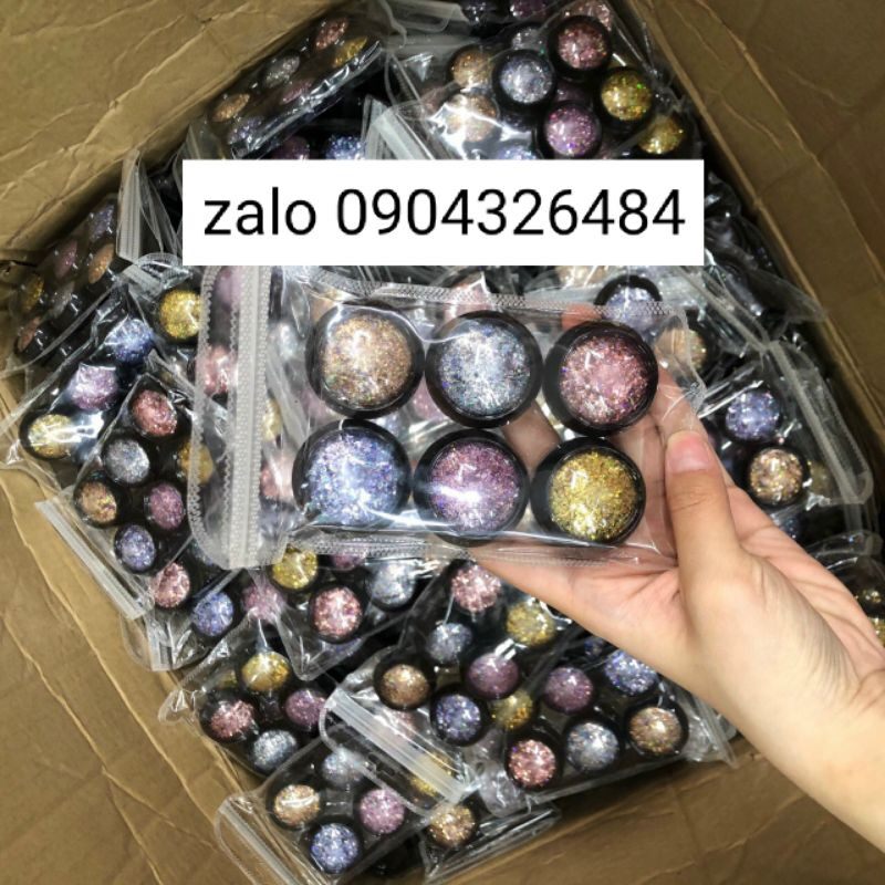 Set 6 màu khổng tước nail