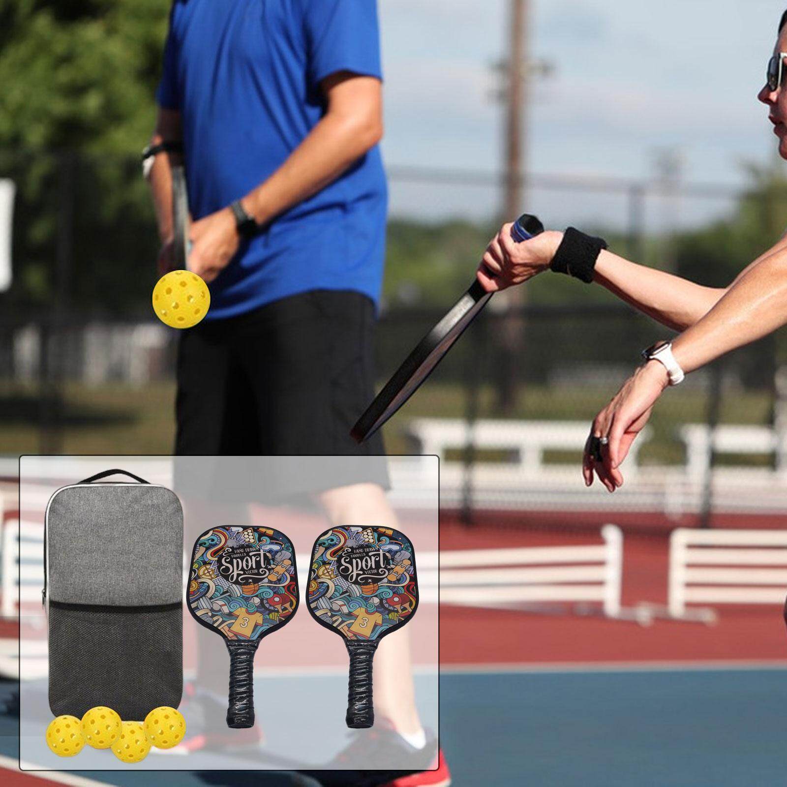 Baoblaze pickleball paddles pickle Ball Paddle với 2 vợt 4 bóng chuyên nghiệp Trọng lượng nhẹ cầm ta