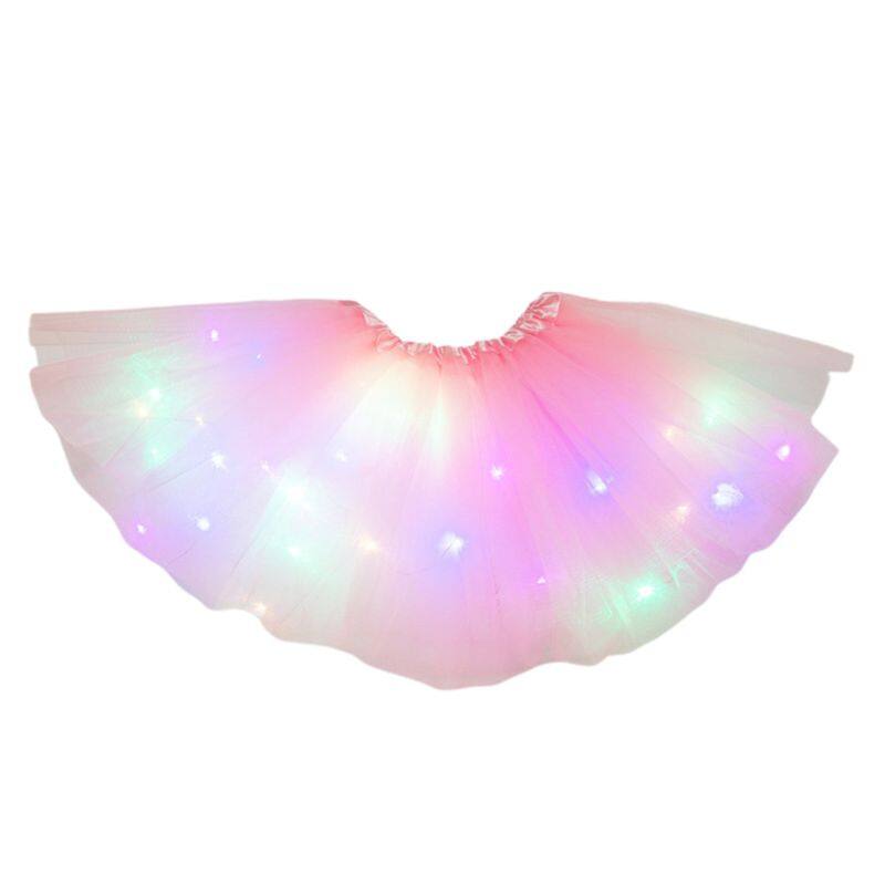 ผู้หญิง Star Tutu กระโปรง LED Light Up นีออนที่มีสีสัน Dance PARTY ชุดสั้น