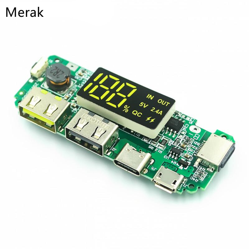 Mô-đun sạc usb 18650 micro/type-c led kép usb 5v 2.4a 2a 1a, bảng mạch bộ sạc pin lithium