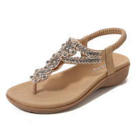 SIKETU Fashion 2022 Flat Sandals Flip Flops Womens Shoes Floral National Flowery Retro Vintage Bohemian Sandal Beads String Shoe for Girls Plus Size