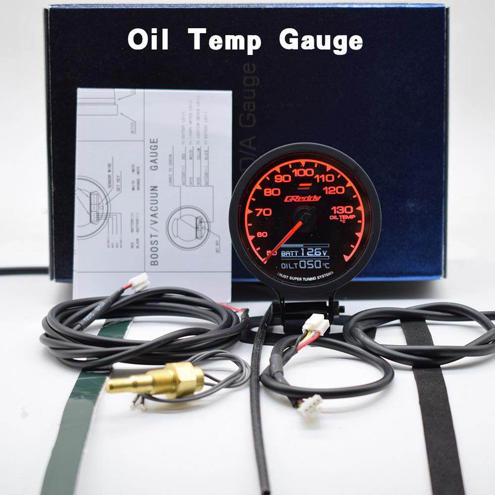 Greddy Đa D/Một Màn Hình LCD Màn Hình Hiển Thị Kỹ Thuật Số Đồng Hồ Dầu Bị Đo Nhiệt Độ 7 Màu Sắc 2 In1 Nhiệt Độ Dầu & Điện Áp màn Hình Hiển Thị 2.5 Inch