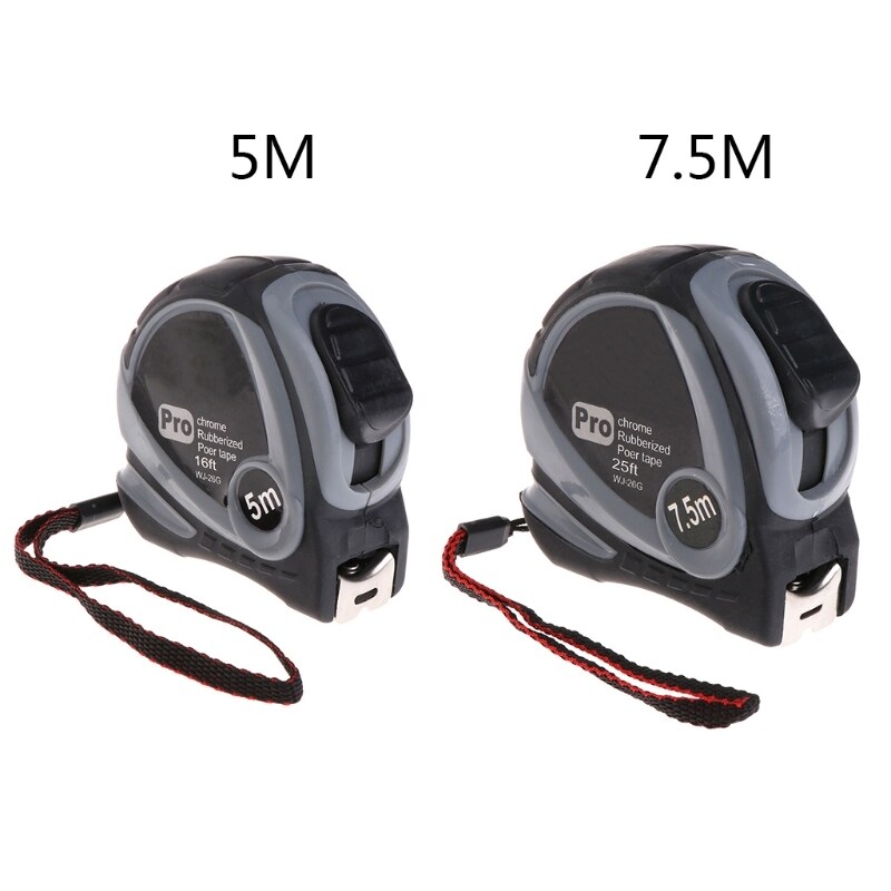 【hot】 5m 7.5m Retractable Measuring Tape Measure Ruler Rubberized Metric Tape Rule