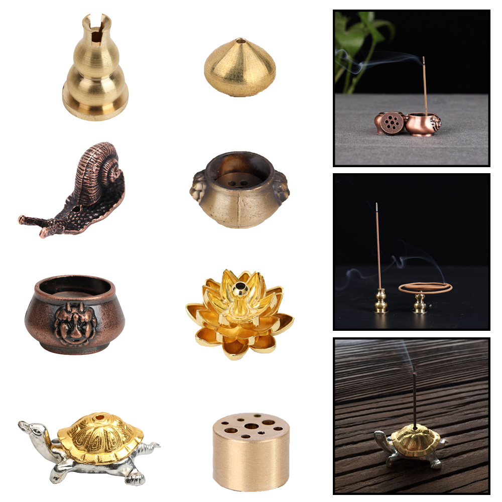 【Ready Stock】Mini Ash Catcher Joss-stick inserted Incense Holder Copper Censer Cafe Ornament Home Decor Buddhism Gadgets