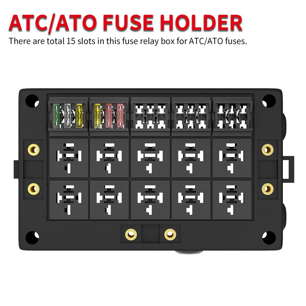 Hộp rơ le ô tô 10 chiều hộp cầu chì 12v giá đỡ cầu chì lưỡi 15 chiều cho ô tô hàng hải với termianls