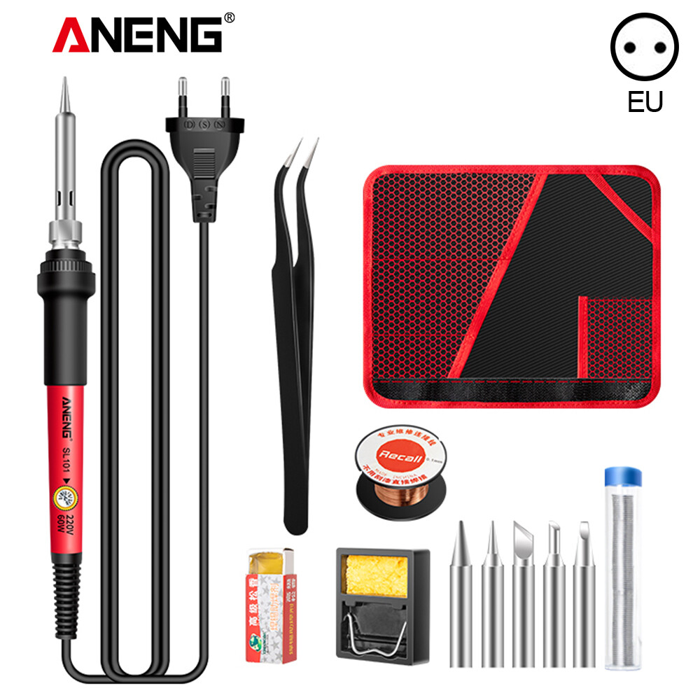 Hotax aneng mỏ hàn điện sl101 dụng cụ hàn màn hình kỹ thuật số có thể điều chỉnh nhiệt độ phích cắm điện di động chuẩn châu âu