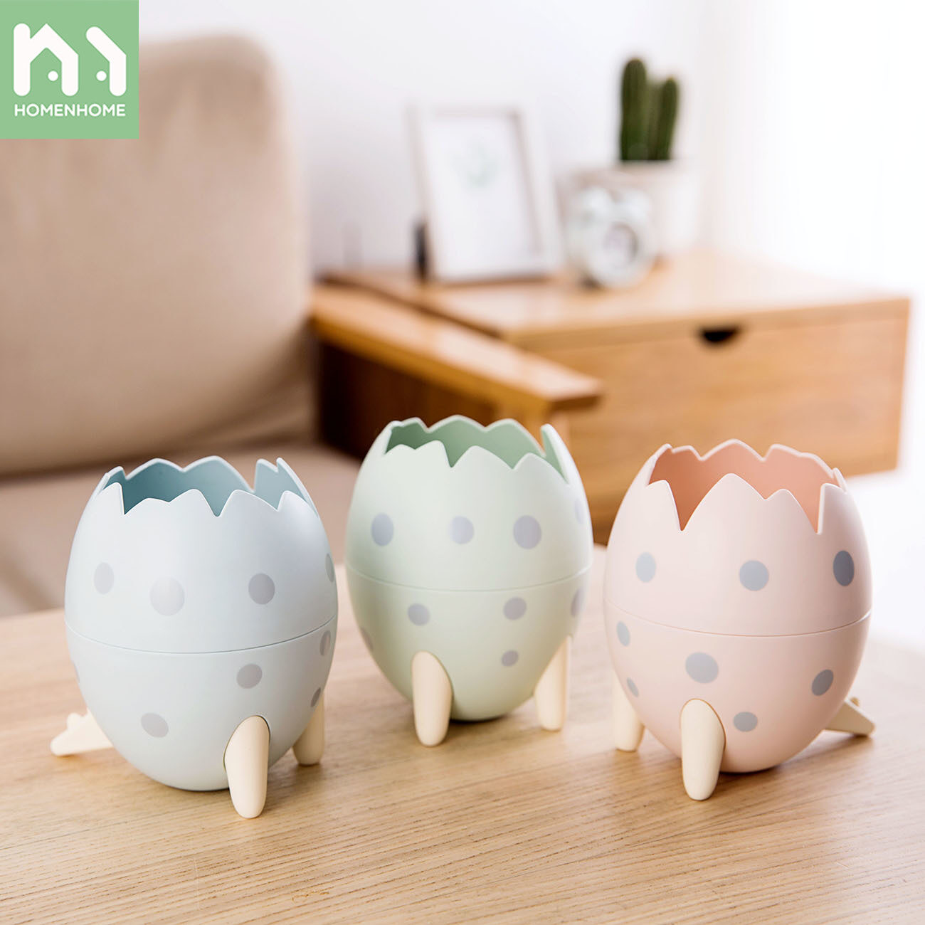 Hộp Đựng Đồ Để Bàn Homenhome, Giá Đựng Cọ Trang Điểm Trang Trí Trứng Khủng Long Hoạt Hình Dễ Thương Hộp Đựng Bút