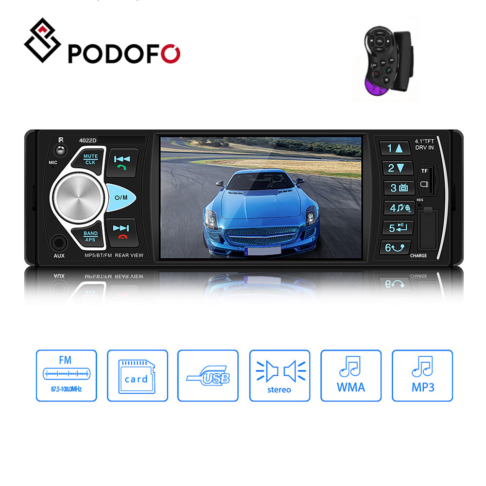 Autoradio Camera Lùi Thông Minh Điều Khiển Từ Xa Vô Lăng Bluetooth FM Âm Thanh Nổi 1Din Đài Phát Thanh Xe Hơi 4.1 Inch